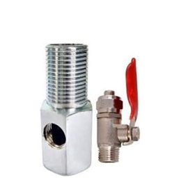 Inlet Valve 3/8 Size for RO Water Purifiers (Brass Handle and MS Nipple 3/8 Size)