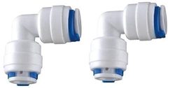 2 Pieces RO Elbow Connector Both Side Push Suited for All Type of RO Models Pipe Size-3/8" x 3/8"