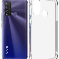 Vstec OO LALA JI Drop Tested Shock Proof Slim Mobile Cover (Soft & Flexible Shockproof Back Case with Cushioned Edges) for Vivo Y20 / Vivo Y20i (Transparent)