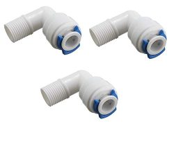 Vstec 3 Pieces RO Membrane Housing Elbow Connector Suited for All RO Models-3/8 x 1/8"