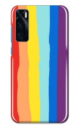 Rainbow Hard Silicone Case Cover for VIVO V20 SE