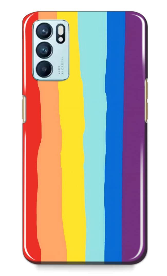 OO LALA JI - Rainbow Hard Silicone Case Cover for OPPO Reno 6 new