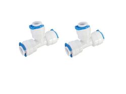 Vstec 2 Pieces RO Three Way Push Tee Union Connector Suited for All Type of RO Models-1/4"