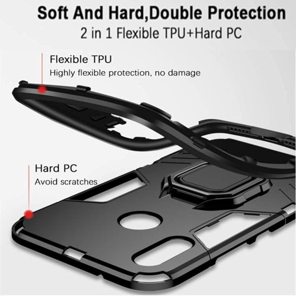 OO LALA JI-D5 Stand Poly Carbonate | Black Back Cover For Xiaomi Redmi A2 - Image 4