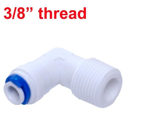 Vstec Plastic RO Pump 3/8 Male Elbow Connector 3/8-3/8 Thread for RO Water Filter Purifiers 3/8 Tube (Standard Size, White) -Set of 4 Pieces - Image 3