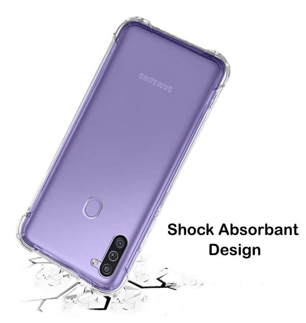 Vstec OO LALA JI Drop Tested Shock Proof Slim Mobile Cover (Soft & Flexible Shockproof Back Case with Cushioned Edges) for Samsung Galaxy M11 (Transparent)
