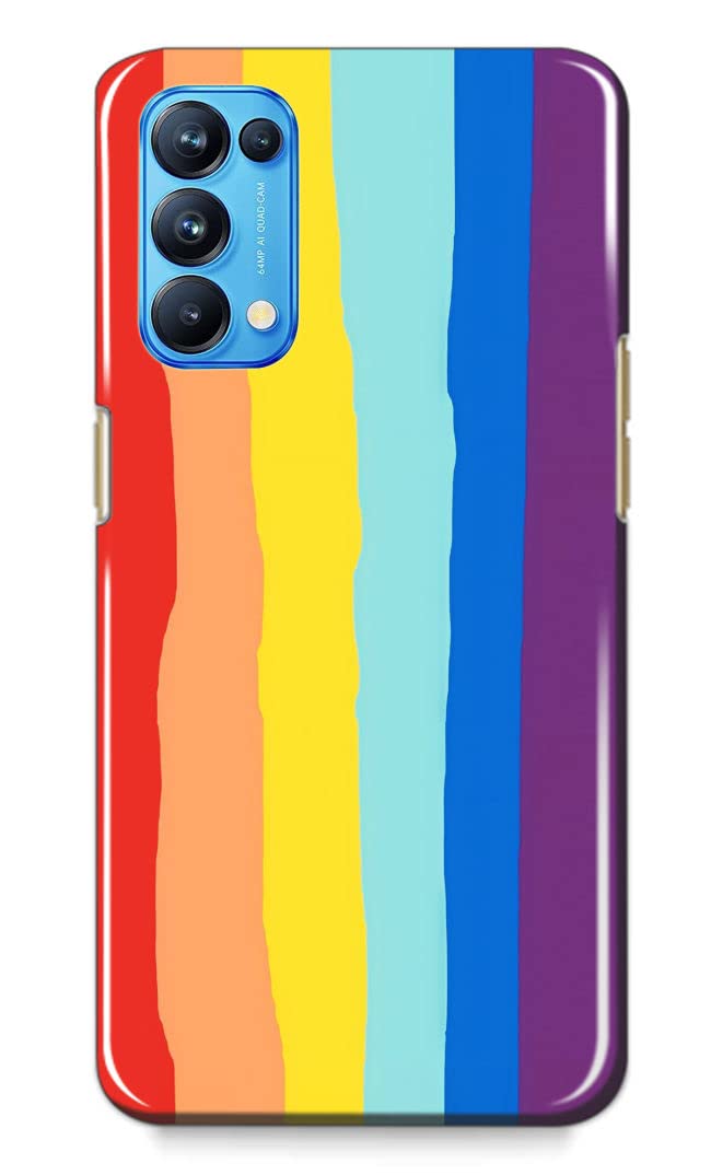 OO LALA JI - Rainbow Hard Silicone Case Cover for OPPO Reno 5 Pro new