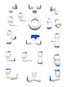Vstec Mix Elbow Kit Elbow Connectors for RO Water Purifier - 3/8 Inch Size (18)