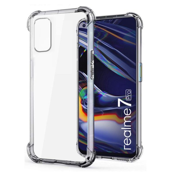 Vstec OO LALA JI Drop Tested Shock Proof Slim Mobile Cover (Soft & Flexible Shockproof Back Case with Cushioned Edges) for Realme 7 pro (Transparent)