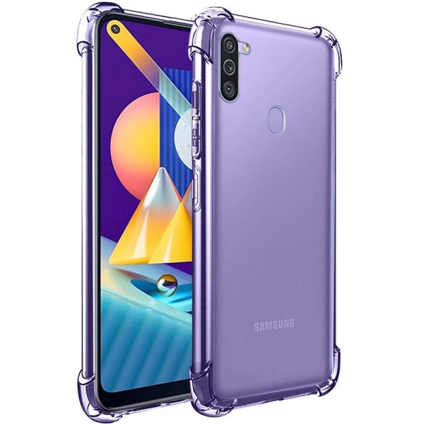 Vstec OO LALA JI Drop Tested Shock Proof Slim Mobile Cover (Soft & Flexible Shockproof Back Case with Cushioned Edges) for Samsung Galaxy M11 (Transparent)