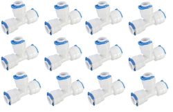 Vstec 12 Pieces RO Three Way Push Tee Union Connector Suited for All Type 1/4 inch Pipe