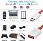 OO LALA JI - USB 3.0 to Type-C OTG Cable Male-Female Adapter Compatible with All C Type Supported Mobile Smartphone and Other Devices (White & Red) - Image 2