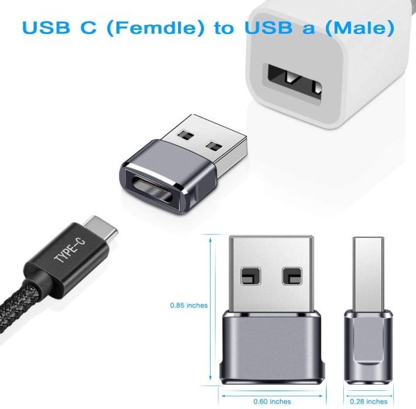 OO LALA JI - Mini USB C Female to USB Male Adapter Type C to A Charger Cable Adapter Compatible with All Type C Device - Image 3
