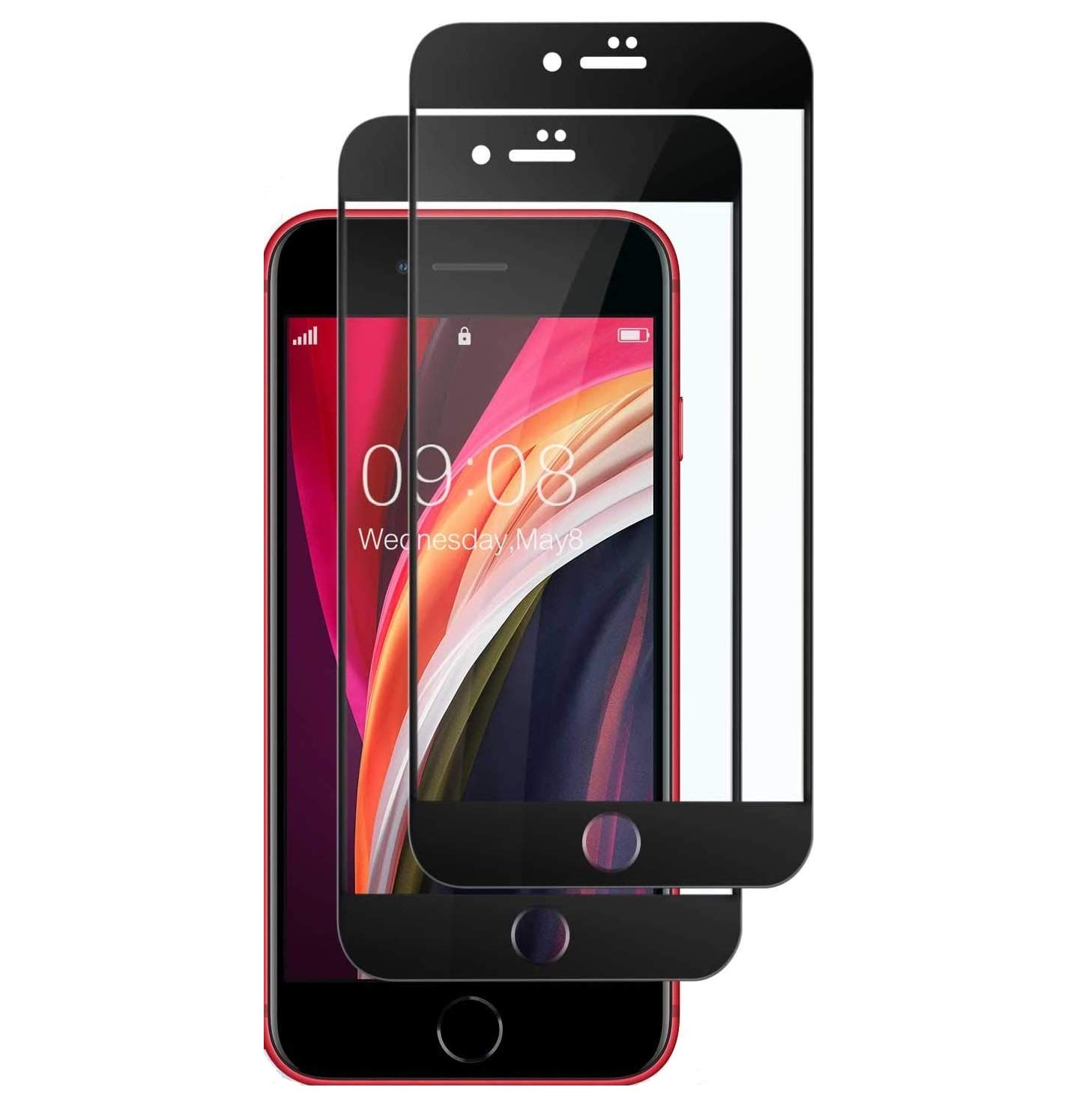 Black Tempered Glass for iPhone SE