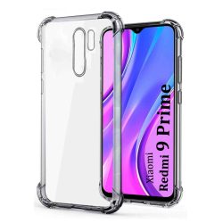 Vstec OO LALA JI Drop Tested Shock Proof Slim Mobile Cover (Soft & Flexible Shockproof Back Case with Cushioned Edges) for Redmi 9 Prime/Poco M2 (Transparent)