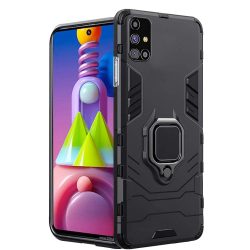 OO LALA JI-D5 Stand Poly Carbonate | Black Back Cover For Samsung Galaxy M51