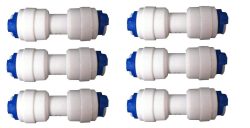 Vstec 6 Pieces RO 1/4"- 1/4"-Straight Connector Jointer(Both Side Push Fit) for Type of RO Water Filters