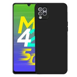 OO LALA JI Black Soft Silicone Case For Samsung Galaxy M42