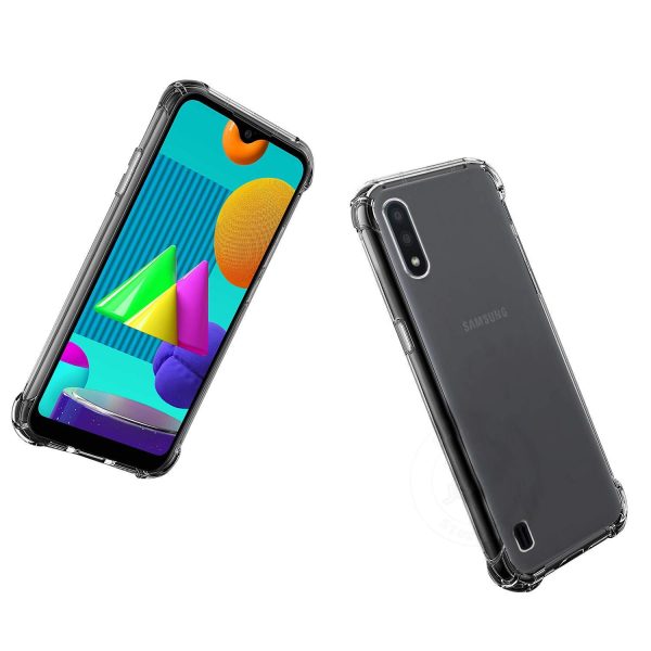Vstec OO LALA JI Drop Tested Shock Proof Slim Mobile Cover (Soft & Flexible Shockproof Back Case with Cushioned Edges) for Samsung Galaxy M01 (Transparent)