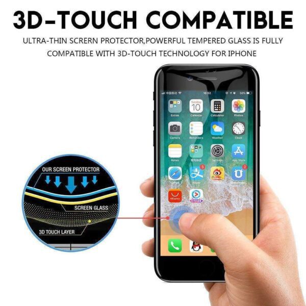 Black Tempered Glass for iPhone 6S Plus - Image 3