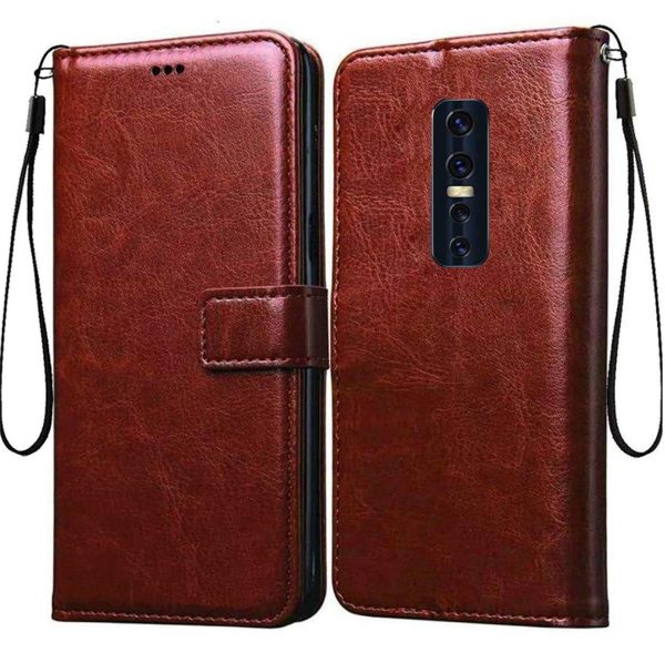 OO LALA JI Premium Vintage Leather Flip Cover Case for Vivo V17 Pro - Image 2