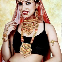 Indian Bollywood Ethnic Rani Haar Wedding Bridal Gold Plated 9 PCS Jewelry Set