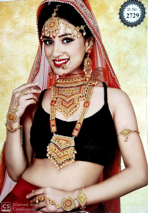 Indian Bollywood Ethnic Rani Haar Wedding Bridal Gold Plated 9 PCS Jewelry Set