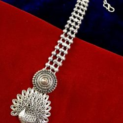 Oxidized Metal Silver Plated Latest Maang Tikka for Girls and Women