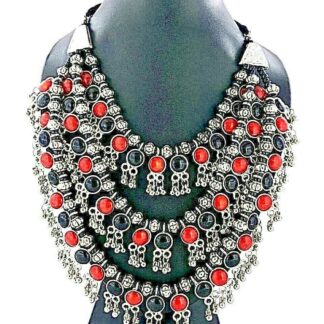 Bollywood Antique Traditional Silver Plated Oxidized Long Heavy Look Necklace
