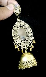 Antique Indian Kashmir Silver / Gold Plated Oxidized Jhumka Mughal Bollywood