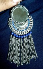 Antique Indian Tribal Oxidized Jhumki Mughal Jhumka Silver Plated Bollywood