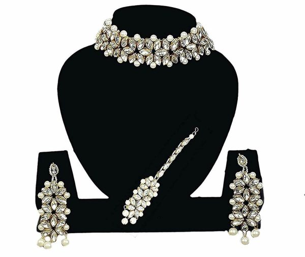 Indian Bollywood Long Kundan Necklace White Fashion Jewelry Party Wedding Bridal