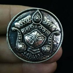 Bollywood Oxidized Silver Plated Adjustable Ring Maa Durga Jewelry women