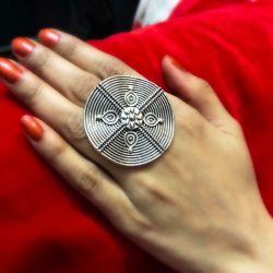 Afghani Jewelry Oxidized Silver Plated Adjustable Ring Fashion Jewelry women