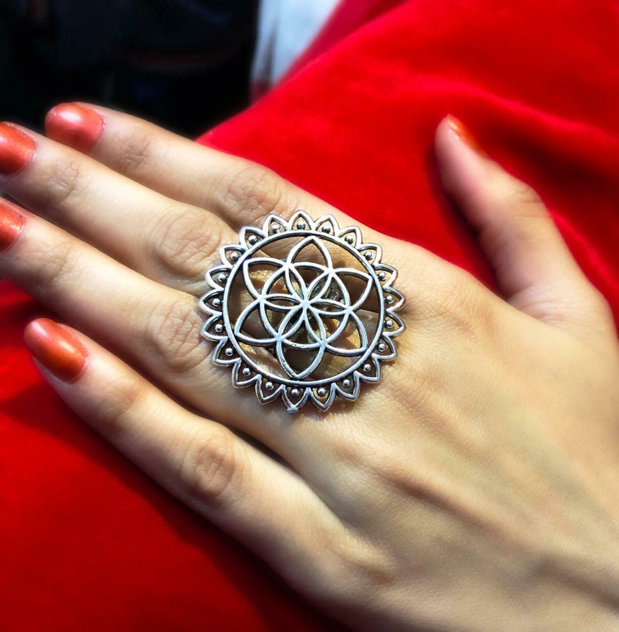New Bollywood Trending Oxidized Silver Plated Adjustable Ring Jewelry For Women