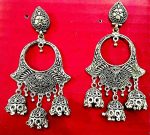 Indian Jhumki Silver Plated Oxidized Bollywood Traditional Earrings Mugal Jhumka