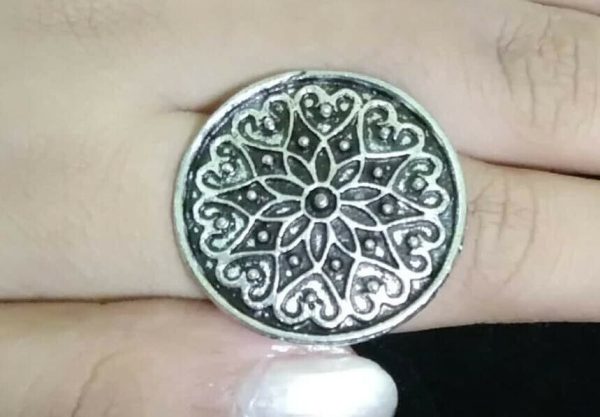 Bollywood Antique Oxidized Silver Plated Adjustable Ring Fashion Jewelry women