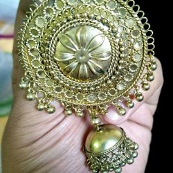Antique Indian Kashmir Oxidized Jhumka Mughal Jhumki Silver Plated Bollywood