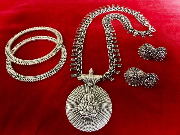 bohemian tribal Turkish gypsy necklace earring bangle jewelry set