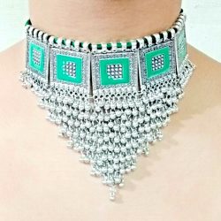 Boho Necklace Tribal Vintage Green Gypsy Kuchi Ethnic Statement Fashion Jewelry