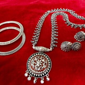 tribal Turkish gypsy bohemian necklace earring bangle jewelry set