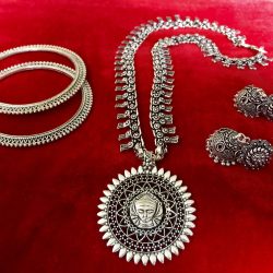 Turkish gypsy tribal bohemian necklace earring bangle jewelry set
