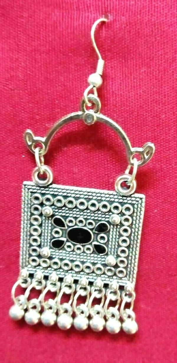 Indian Afghan Necklace Set Earrings Choker Turkish Boho Oxidize German Silver