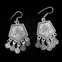 Indian Flower Tree Style Silver Plated Oxidized Earrings Bollywood Traditional