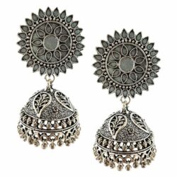 Ethnic Earrings Bollywood Oxidized Silver Plated Handmade jhumka jhumki For w...