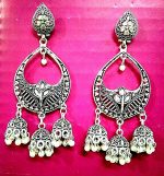 Jhumka Earrings Oxidized Silver Plated Kuchi Tribal Gypsy Boho Fashion Jewelry