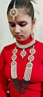 Indian Bollywood Kundan Gold Plated Fashion Jewelry Rani Haar Pearl Necklace