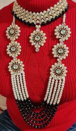 Indian Bollywood Kundan Gold Plated Fashion Jewelry Rani Haar Pearl Necklace