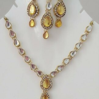 Indian Long Necklace Set Gold Plated Bridal Set Multi Color -D26