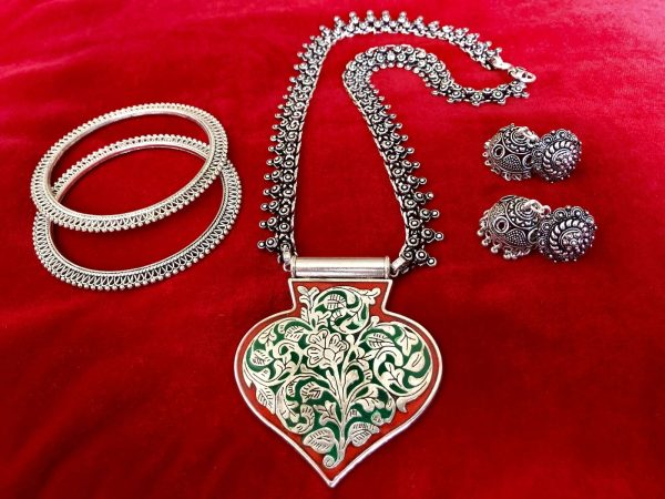gypsy turkish tribal bohemian necklace earring bangle jewlery set